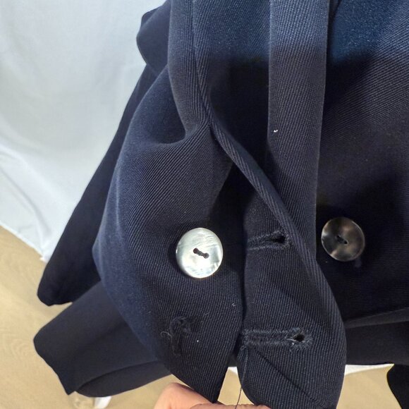Utex Design Navy Blue Classic Single-Breasted Trench Coat, Size 8 - Picture 7 of 9